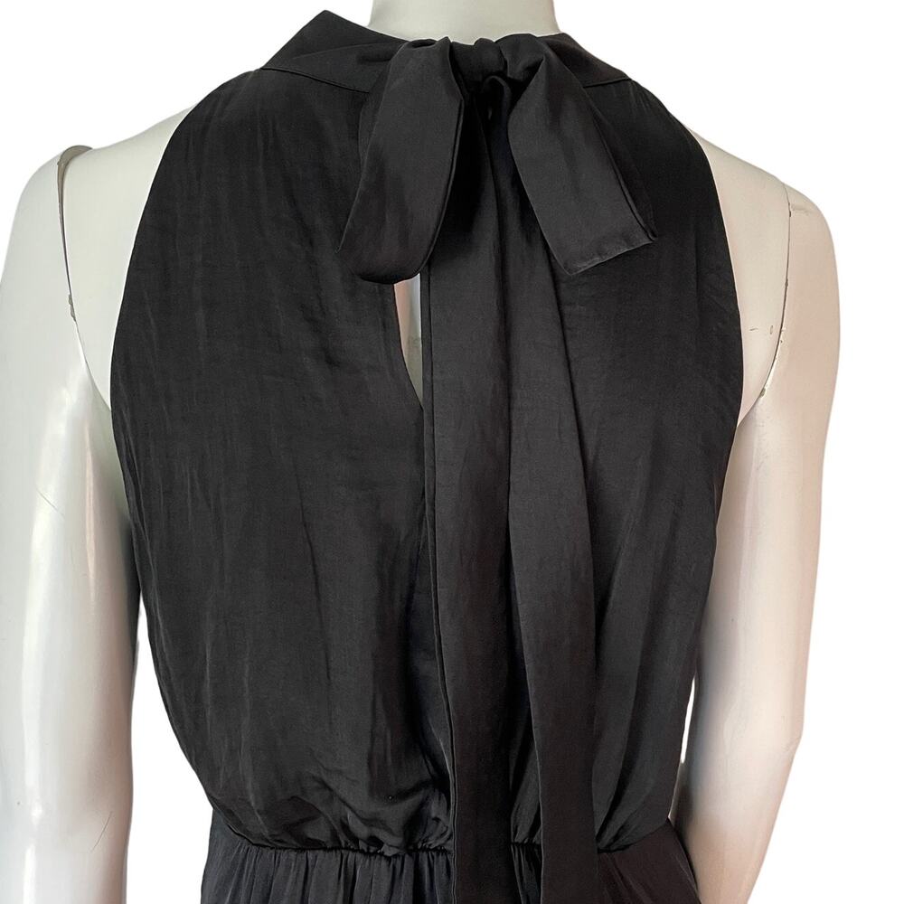 SAM EDELMAN Black High Neck Tiered Hem Midi Dress Womens 6 Sleeveless Formal - Picture 5 of 12